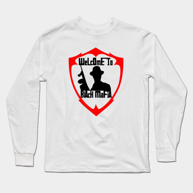 Black Mafia Red Logo Long Sleeve T-Shirt by BlackMafia